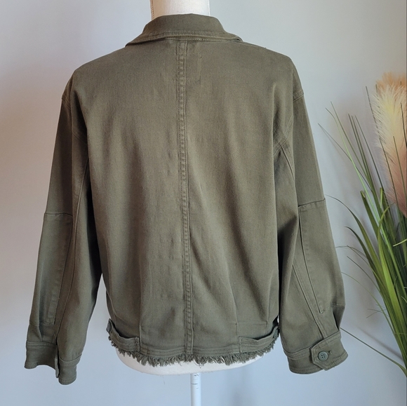 Anthropologie, New, Sanctuary Army Olive Green Utility Denim Jacket, Large - Picture 11 of 15